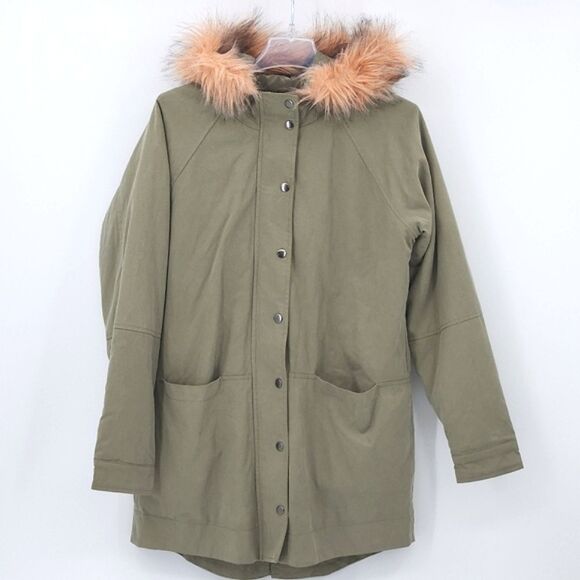 Willow & Clay Anorak Coat Parka Womens Medium Detachable Faux Fur Hood Winter - Picture 10 of 10